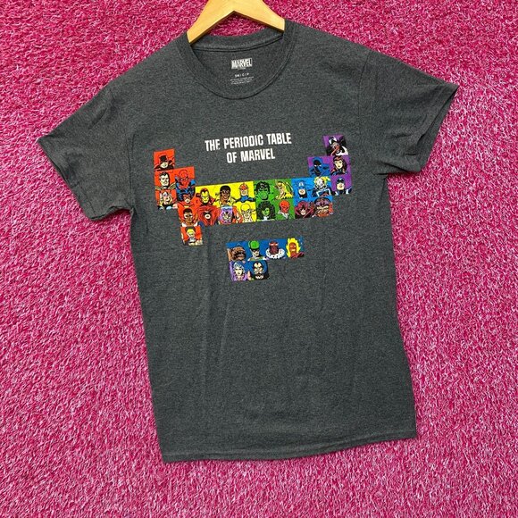 Marvel Comic Periodic Table Super Hero Tshirt Size Small - Picture 3 of 4